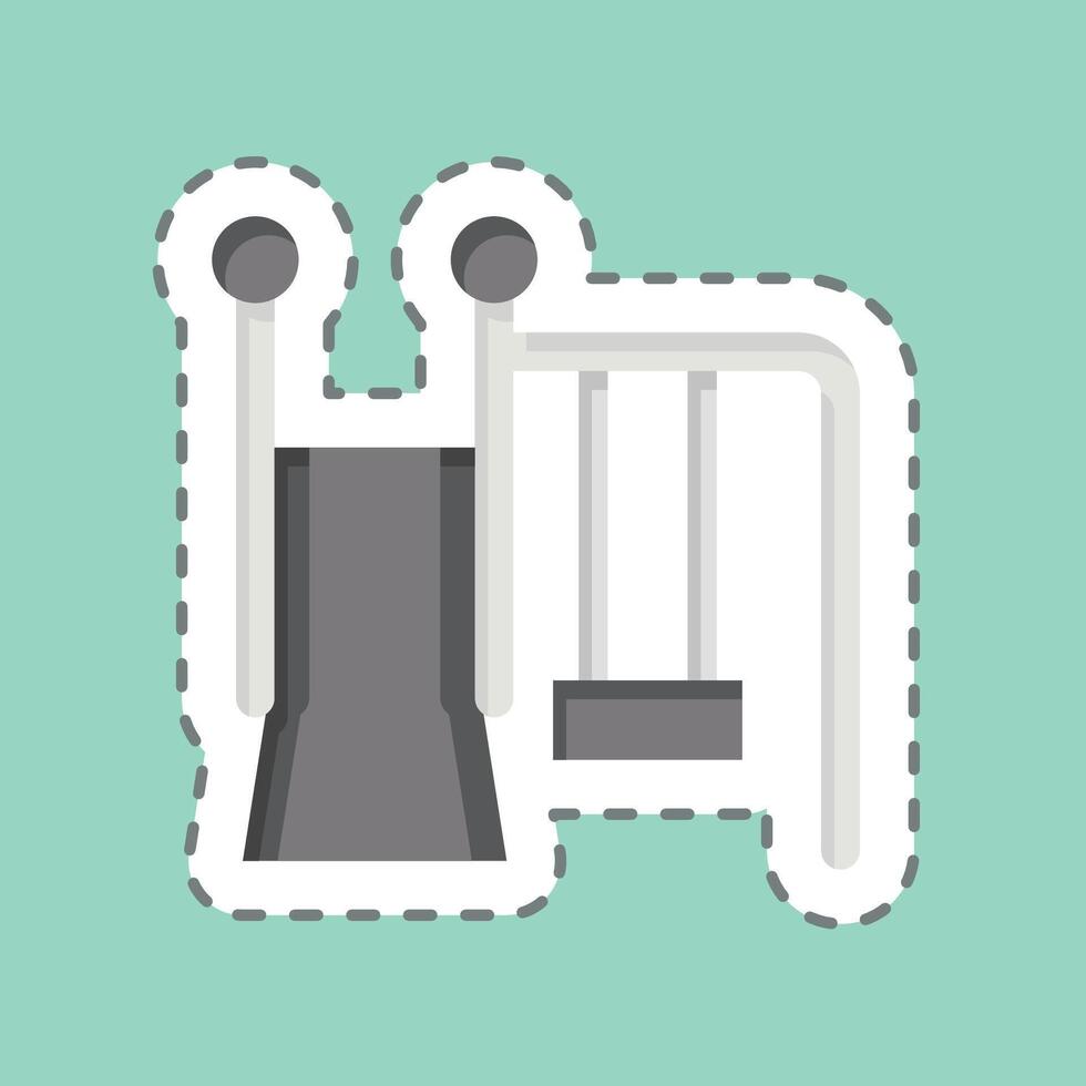 Sticker line cut Slide. related to Kindergarten symbol. simple design editable. simple illustration vector