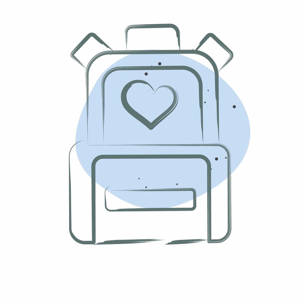 Icon School Bag. related to Kindergarten symbol. Color Spot Style. simple design editable. simple illustration vector
