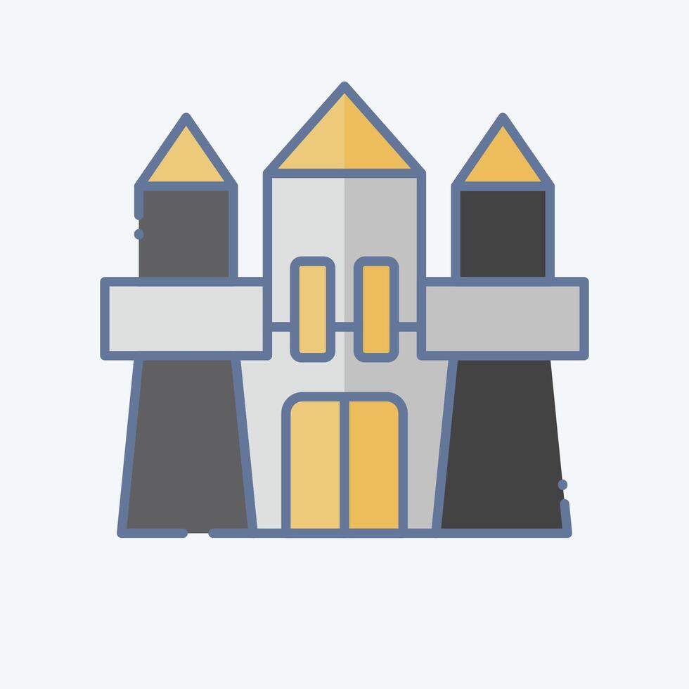 Icon Castle. related to Kindergarten symbol. doodle style. simple design editable. simple illustration vector