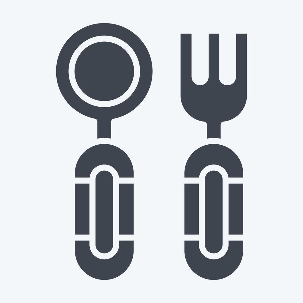 Icon Cutlery. related to Kindergarten symbol. glyph style. simple design editable. simple illustration vector