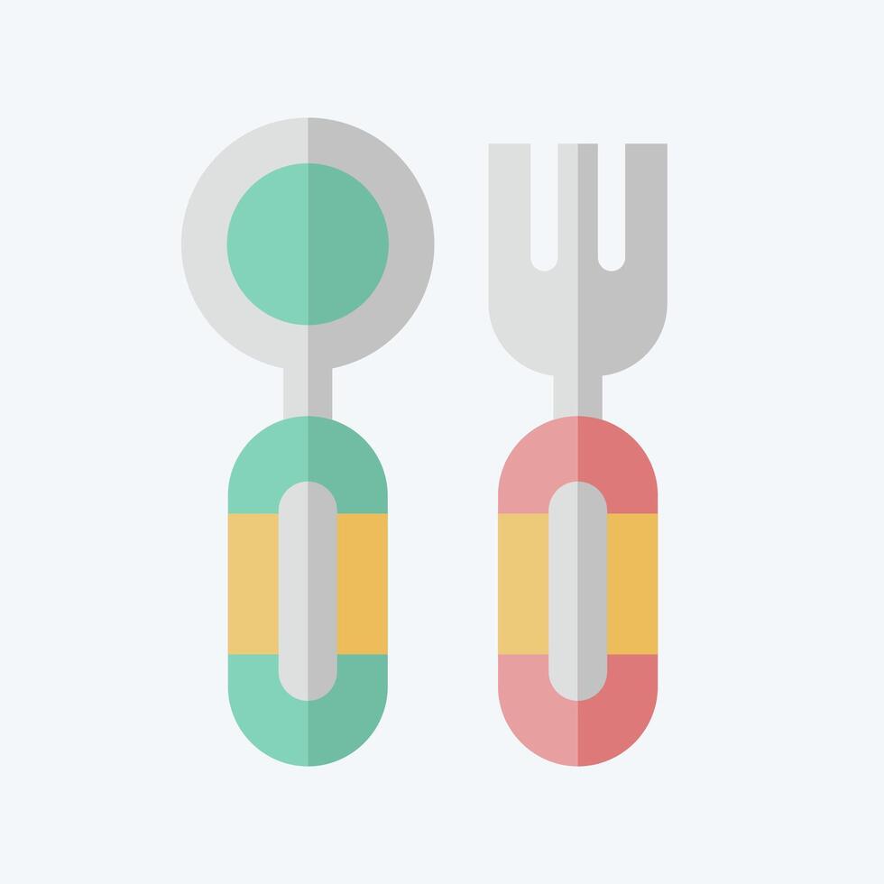 Icon Cutlery. related to Kindergarten symbol. flat style. simple design editable. simple illustration vector