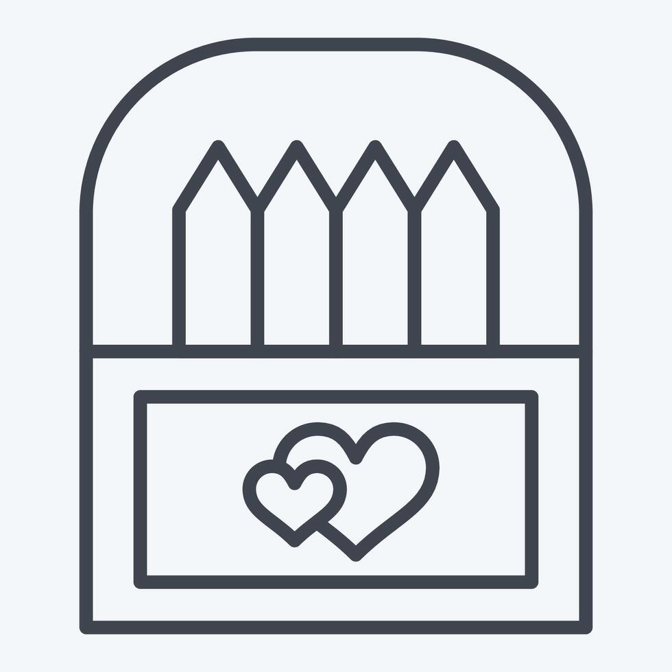 Icon Crayons. related to Kindergarten symbol. line style. simple design editable. simple illustration vector