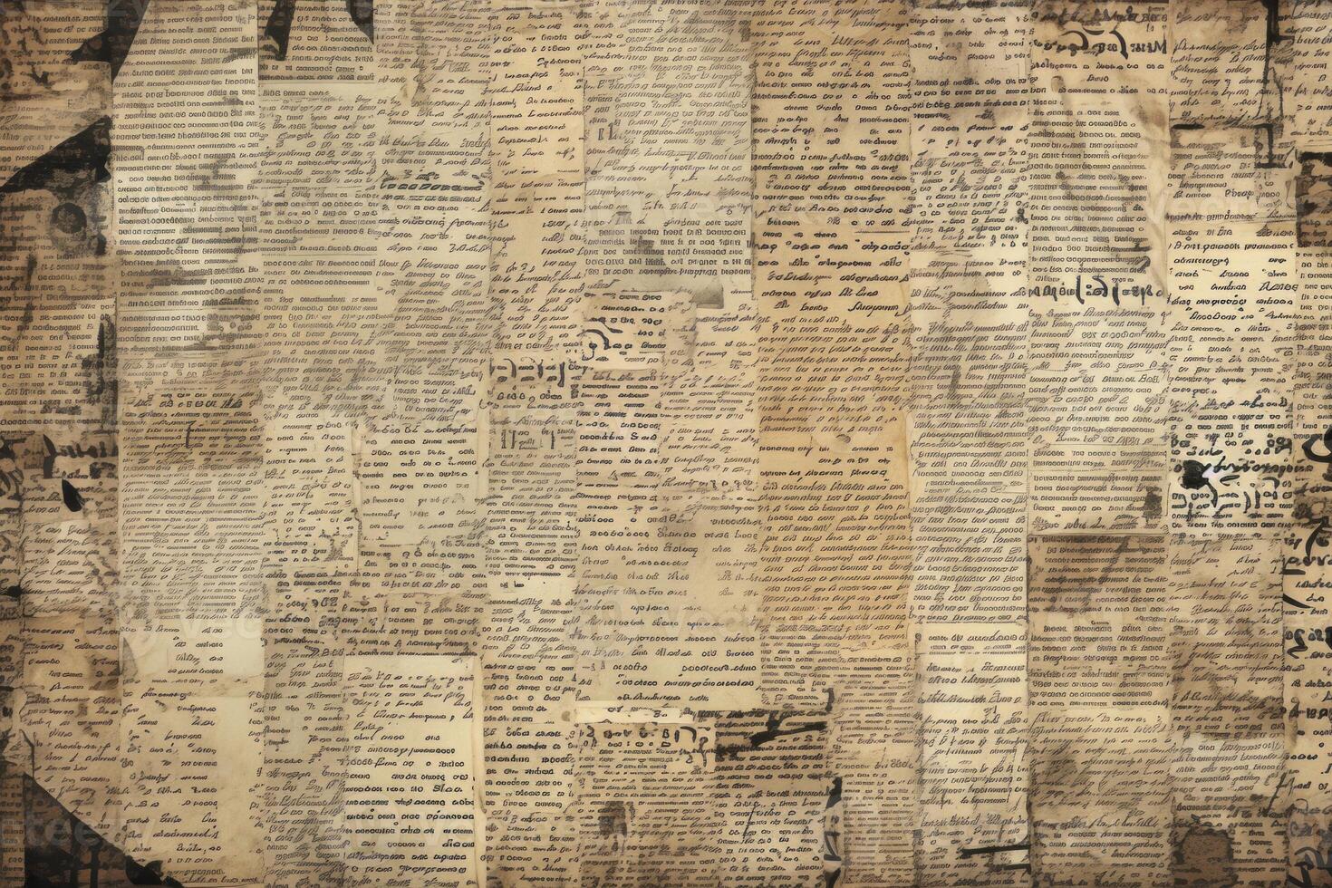 AI generated Crinkled Old paper writings. Generate Ai photo