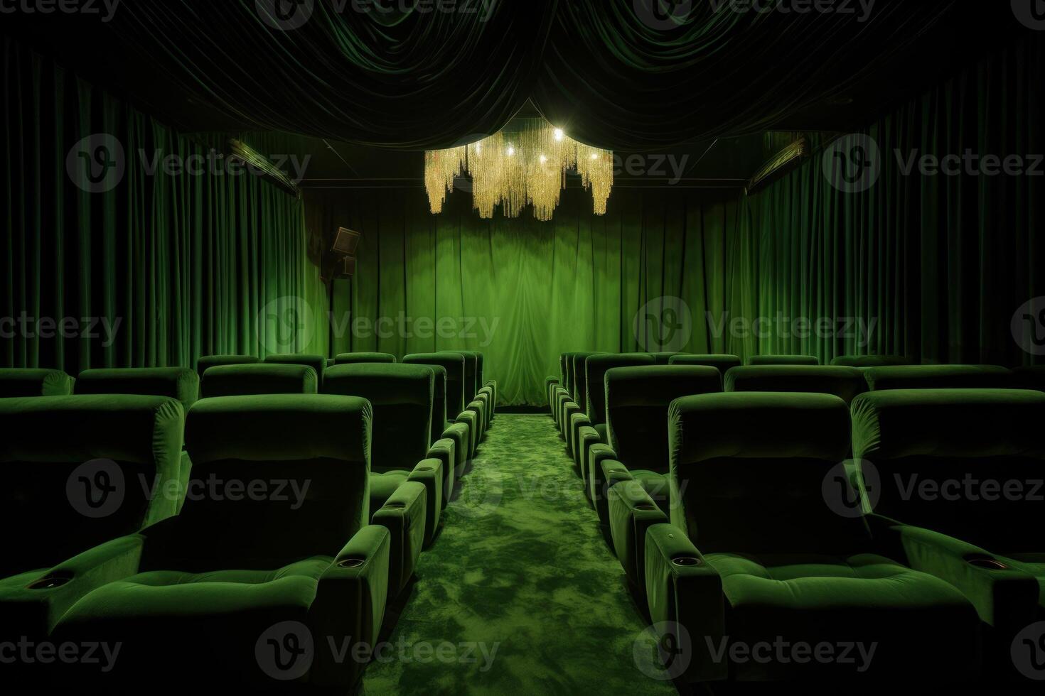 AI generated Atmospheric Movie green velvet. Generate Ai photo