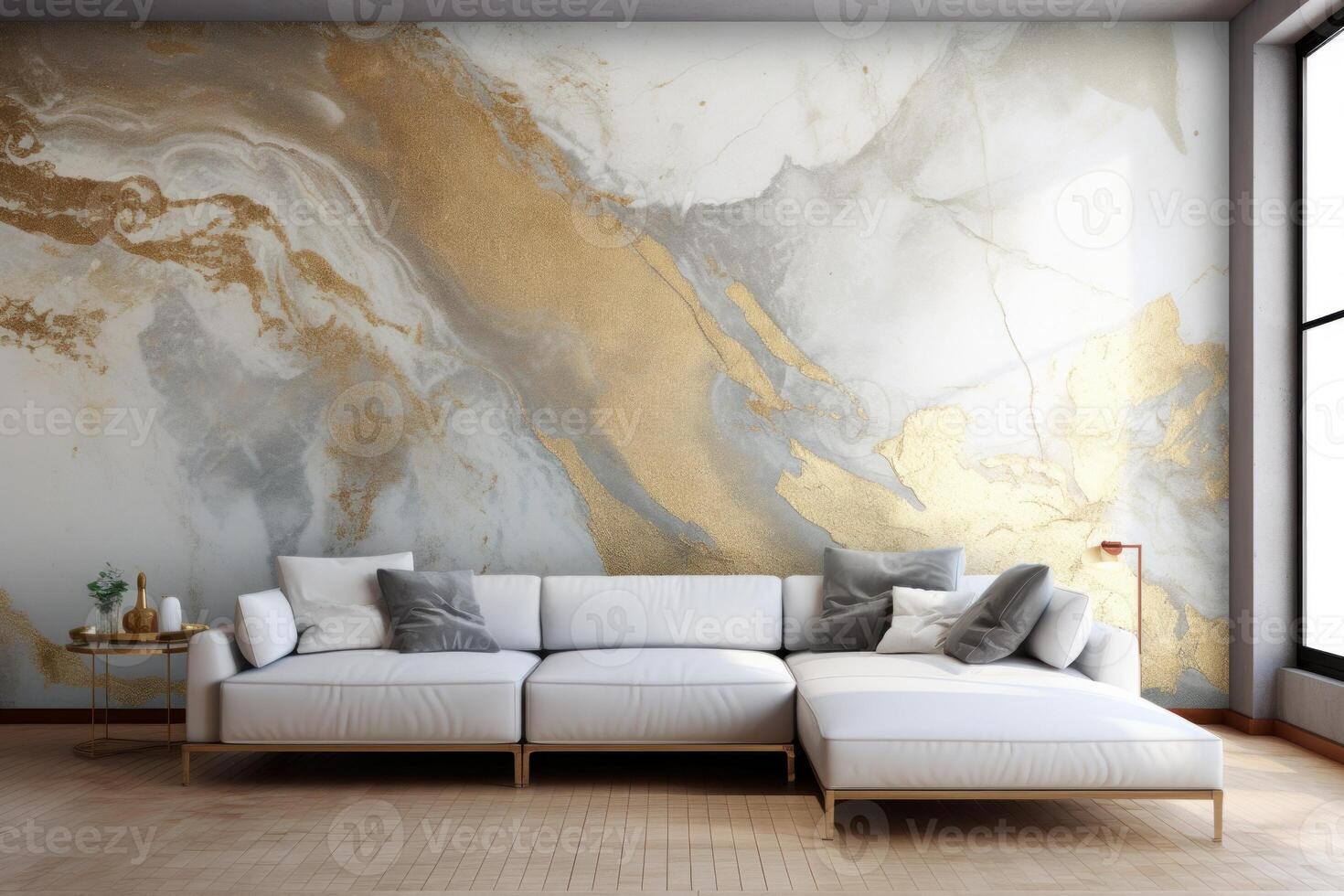 AI generated Luxurious Gold marble. Generate Ai photo