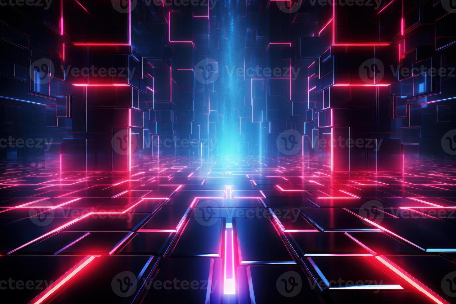 AI generated Captivating Neon high tech background. Generate Ai photo