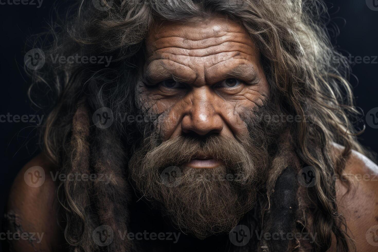 AI generated Ancient Neanderthal prehistoric man. Generate Ai photo