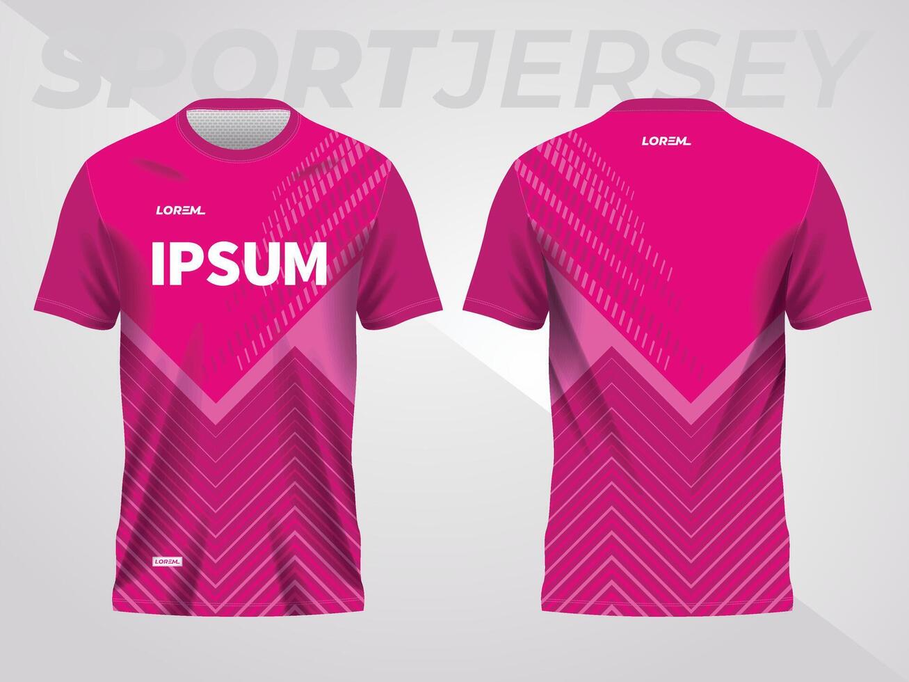 pink abstract sports jersey football soccer racing gaming motocross cycling running. front and back view vector