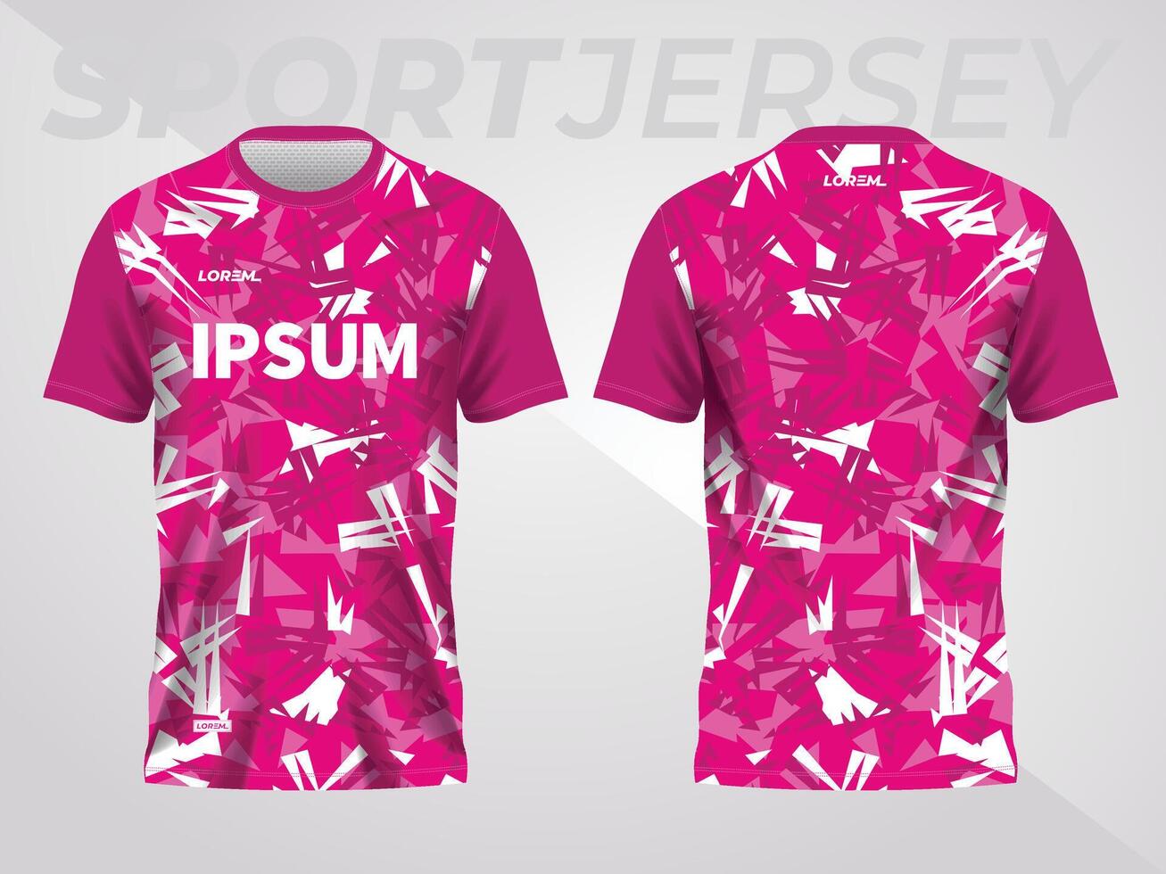 pink abstract sports jersey football soccer racing gaming motocross cycling running. front and back view vector
