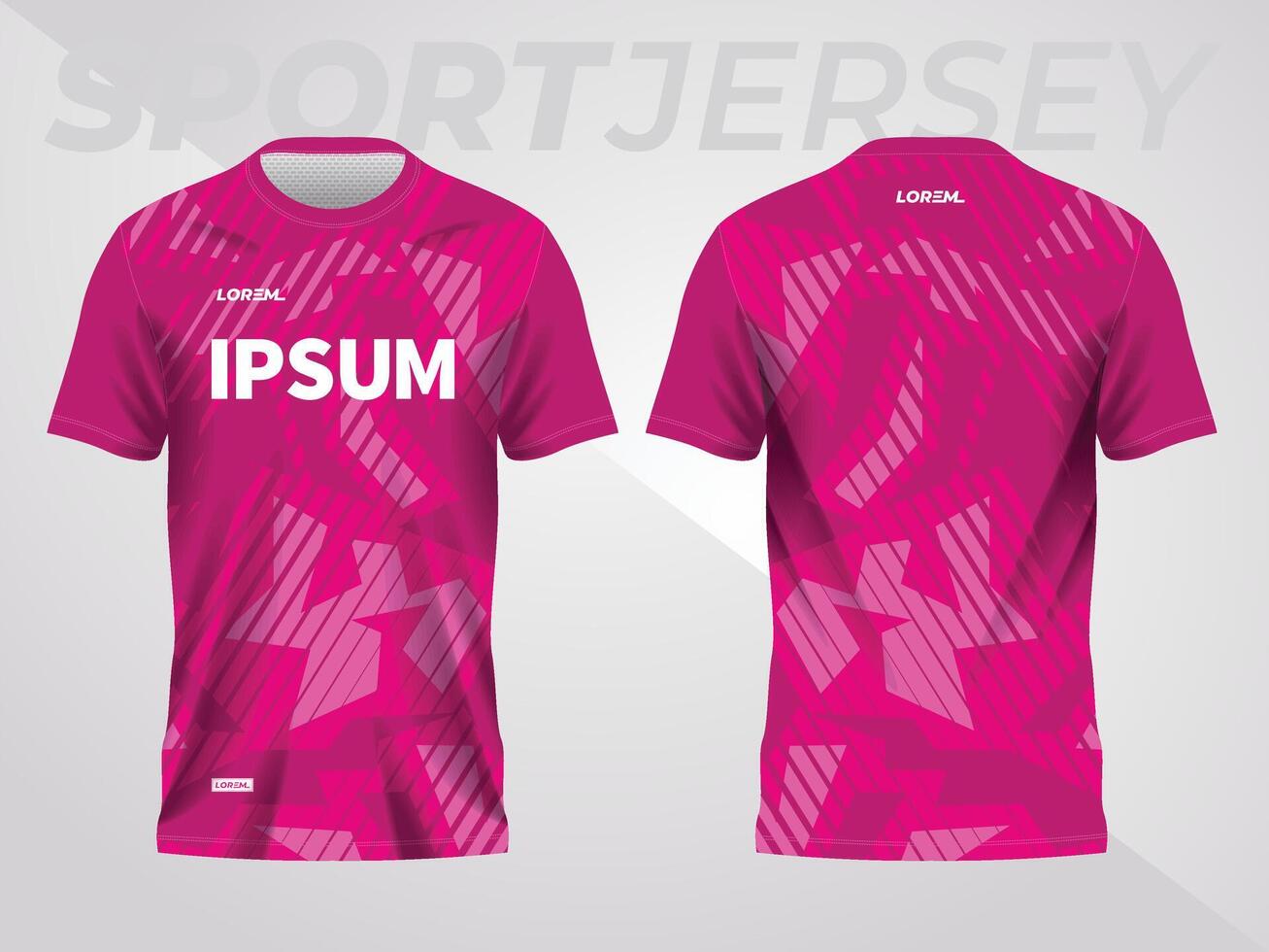 pink abstract sports jersey football soccer racing gaming motocross cycling running. front and back view vector