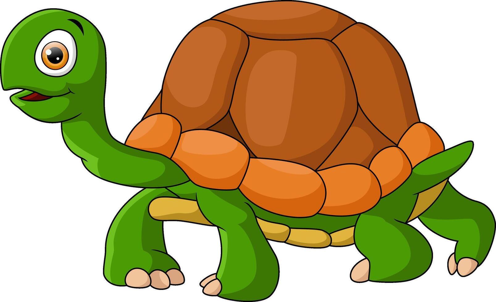 Cute sea turtle cartoon on white background vector