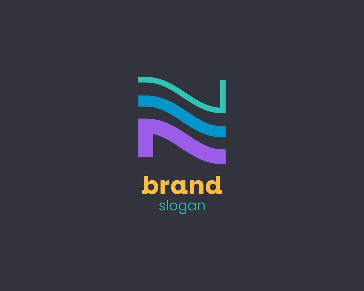 Creative simple modern initial letter n logo vector