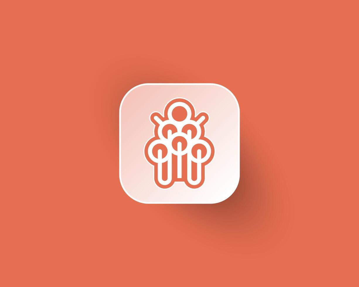 Creative minimalist orange tree logo on app icon vector