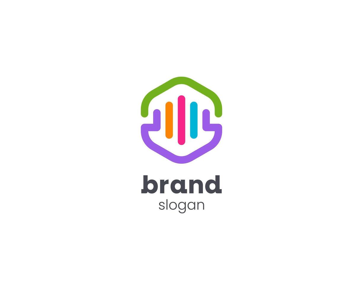 Creative flat colorful chart logo vector