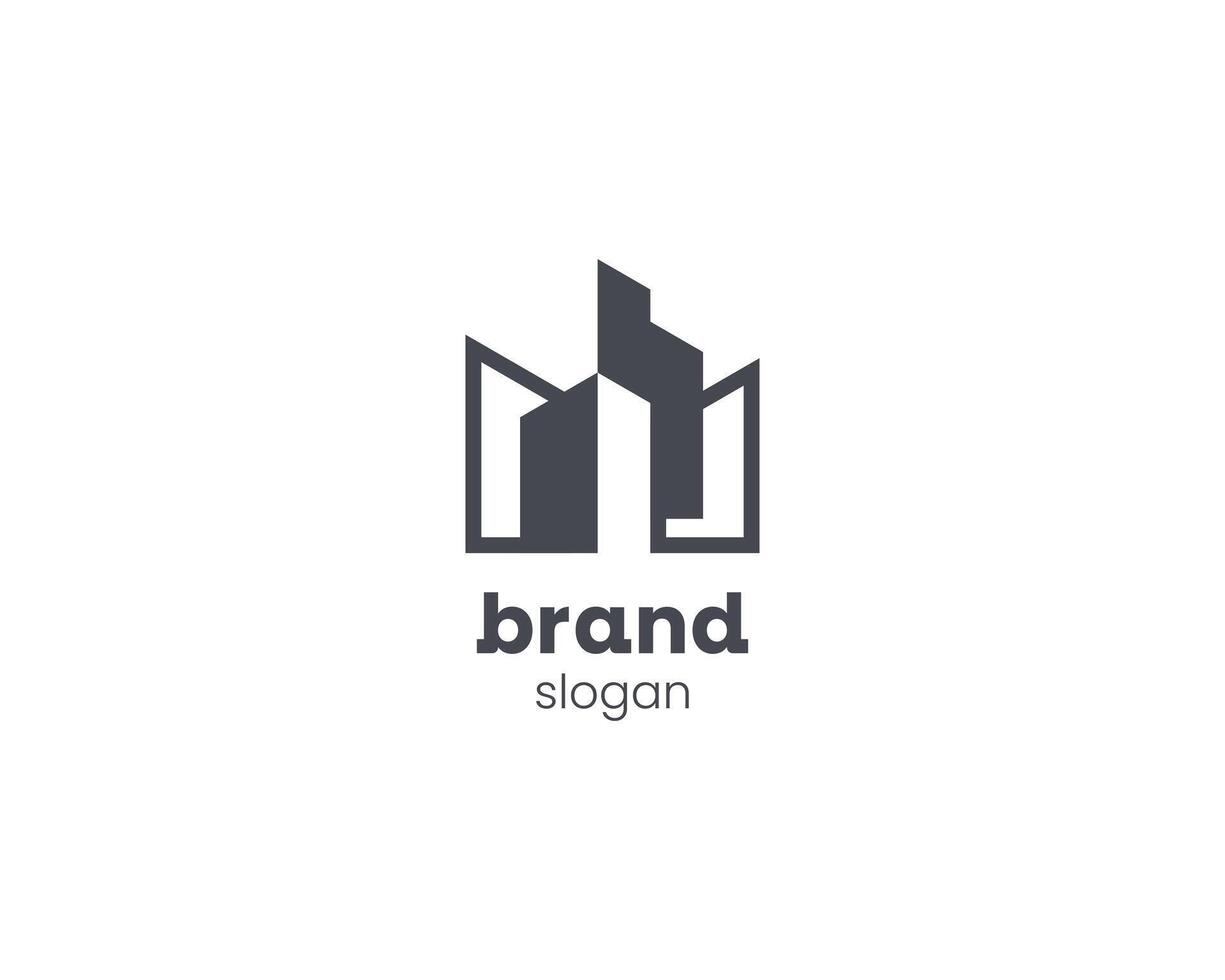 creativo sencillo moderno ciudad edificio logo vector