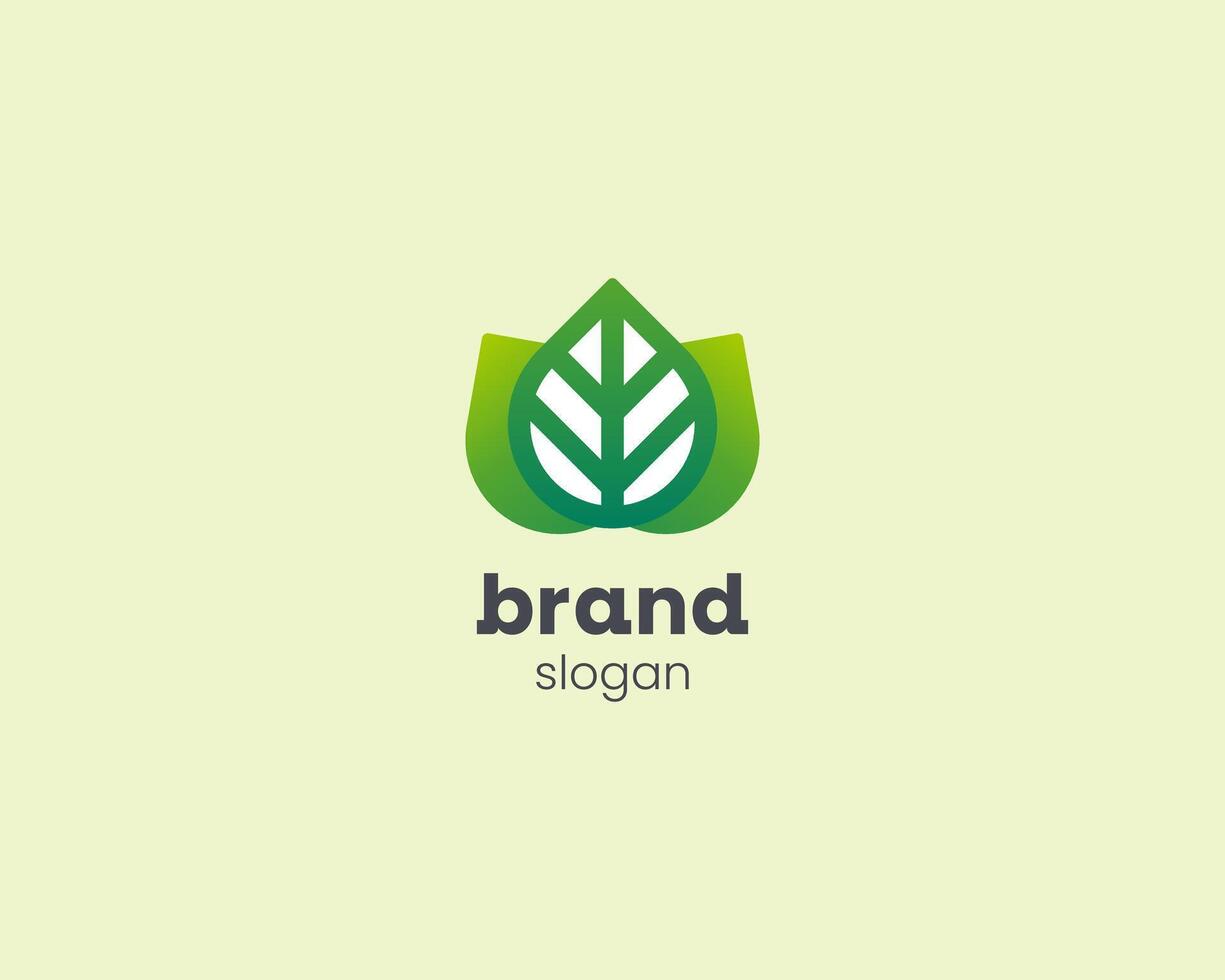 creativo verde hoja natural logo vector