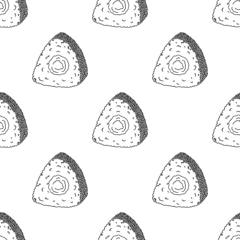 Seamless pattern with onigiri for decorative print, wrapping paper, menu, wallpaper and fabric vector