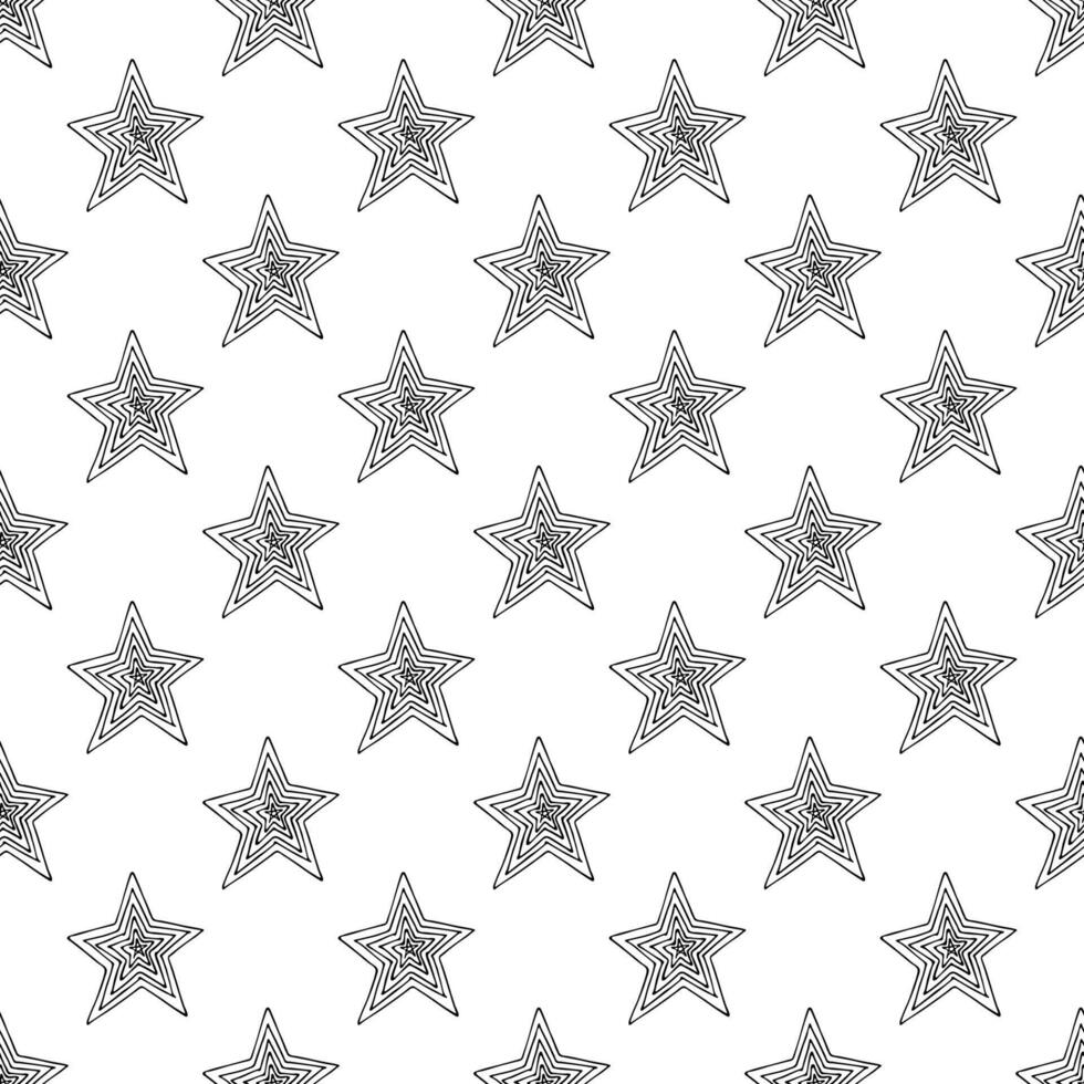 Seamless pattern with cute stars doodle for decorative print, wrapping paper, greeting cards, wallpaper and fabric vector