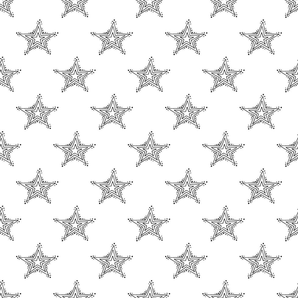 sin costura modelo con linda estrellas garabatear para decorativo imprimir, envase papel, saludo tarjetas, fondo de pantalla y tela vector