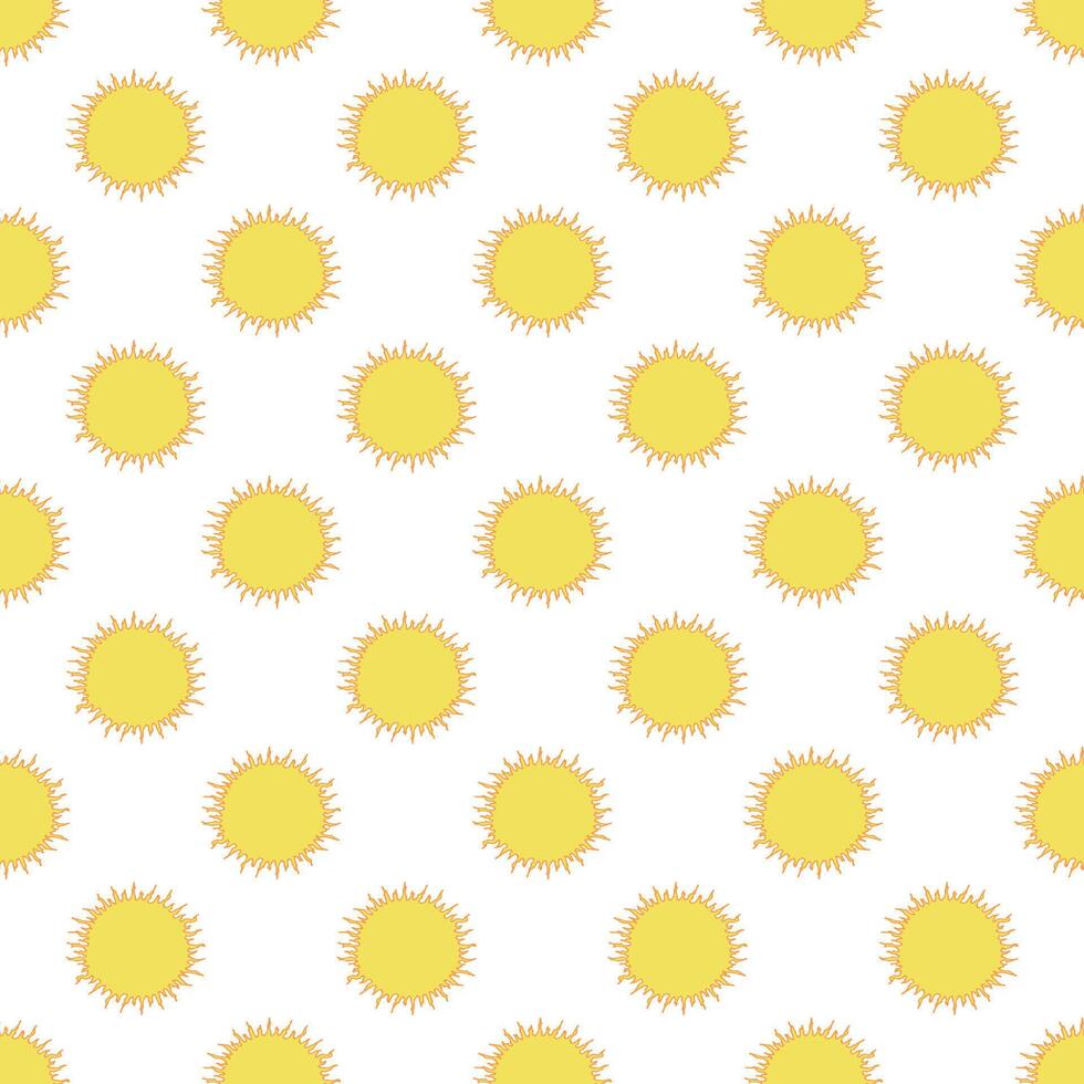 Seamless pattern with sun doodle for decorative print, wrapping paper, greeting cards, wallpaper and fabric vector