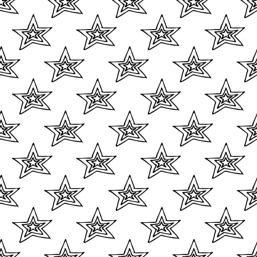 Seamless pattern with cute stars doodle for decorative print, wrapping paper, greeting cards, wallpaper and fabric vector