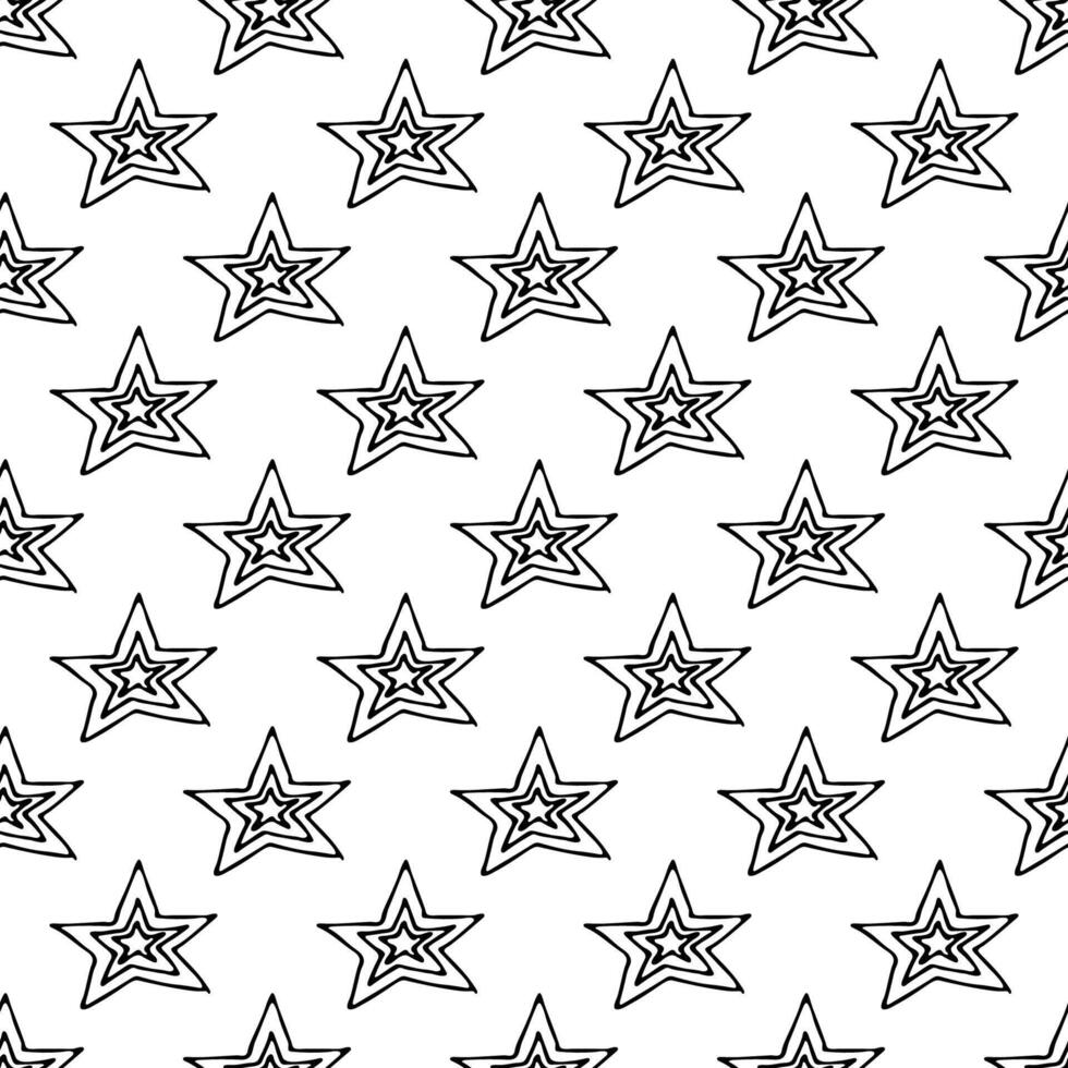 sin costura modelo con linda estrellas garabatear para decorativo imprimir, envase papel, saludo tarjetas, fondo de pantalla y tela vector