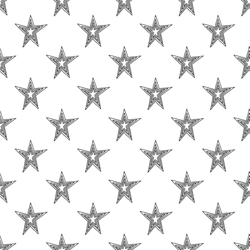 Seamless pattern with cute stars doodle for decorative print, wrapping paper, greeting cards, wallpaper and fabric vector