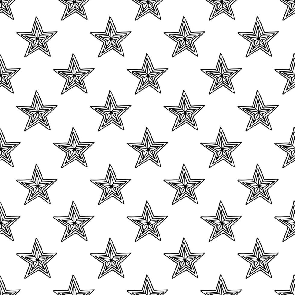 Seamless pattern with cute stars doodle for decorative print, wrapping paper, greeting cards, wallpaper and fabric vector