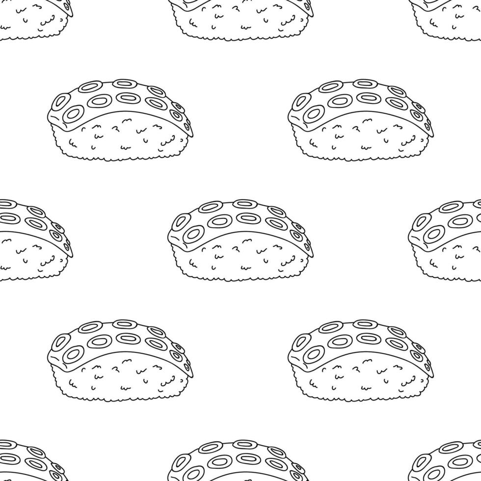 Seamless pattern with sushi for decorative print, wrapping paper, menu, wallpaper and fabric vector