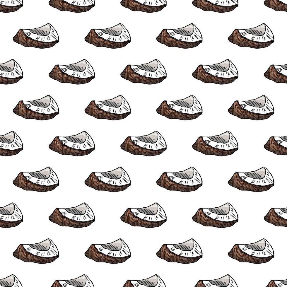 Seamless pattern with coconut doodle for decorative print, wrapping paper, greeting cards, wallpaper and fabric vector