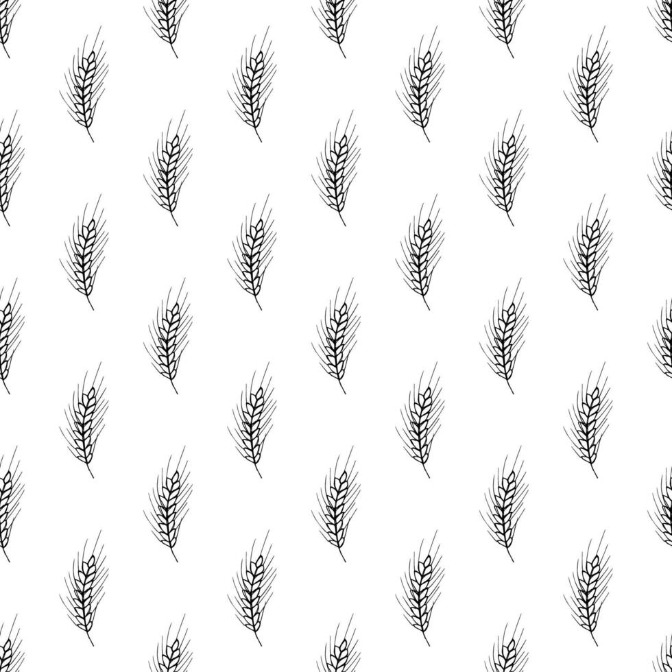 Seamless pattern with wheat doodle for decorative print, wrapping paper, greeting cards, wallpaper and fabric vector