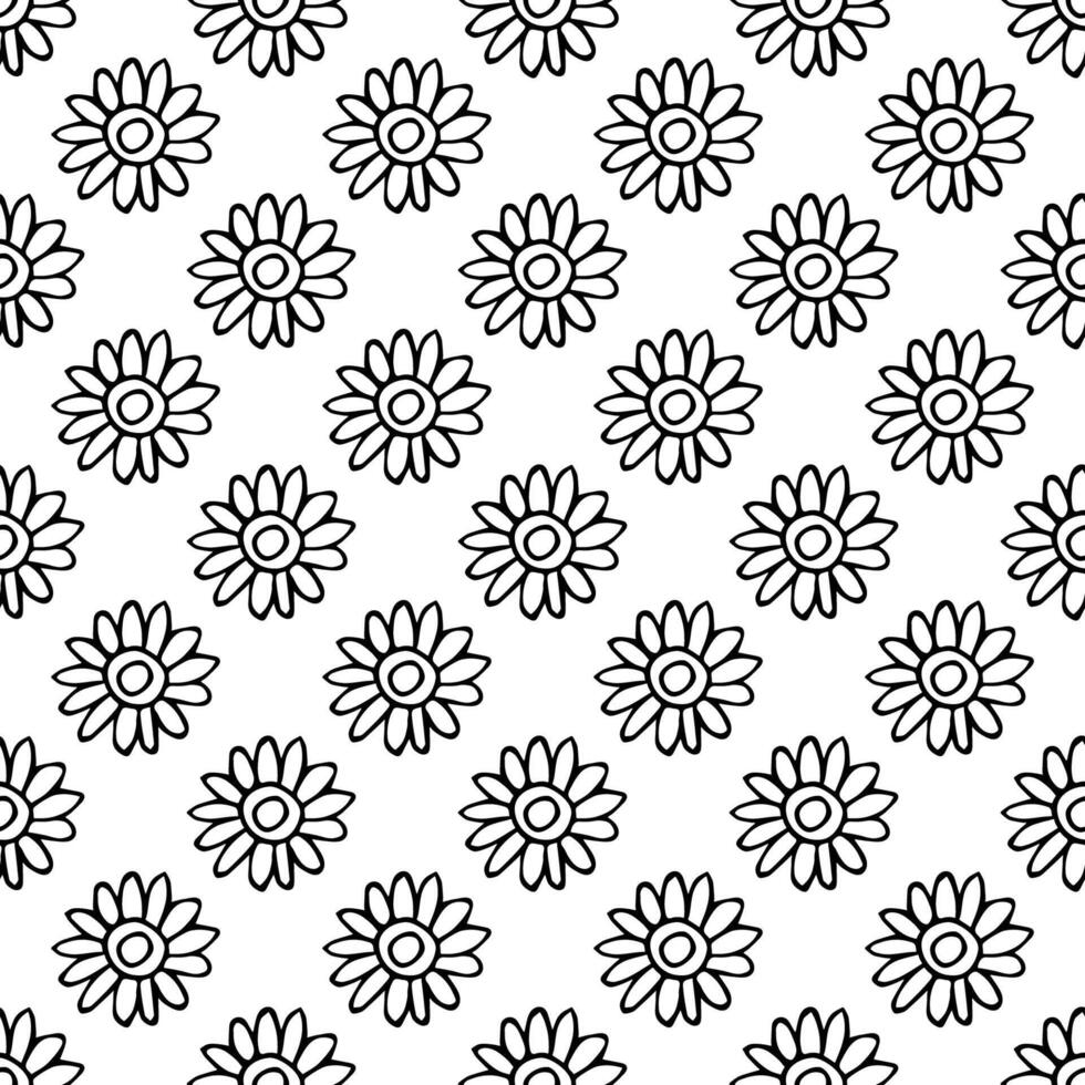 Summer seamless pattern with flowers doodle for decorative print, wrapping paper, greeting cards, wallpaper and fabric vector