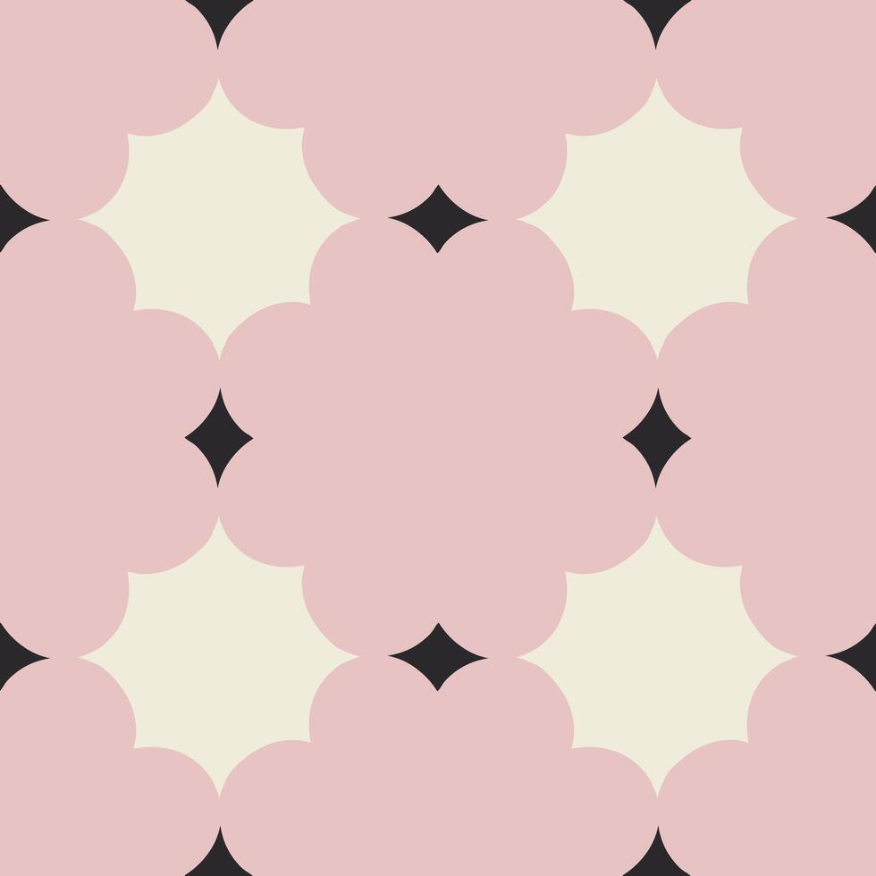 Beautiful seamless pattern with geometric shapes in retro style. Vector texture in classic ceramic tile style. Modern geometry background in vintage style.