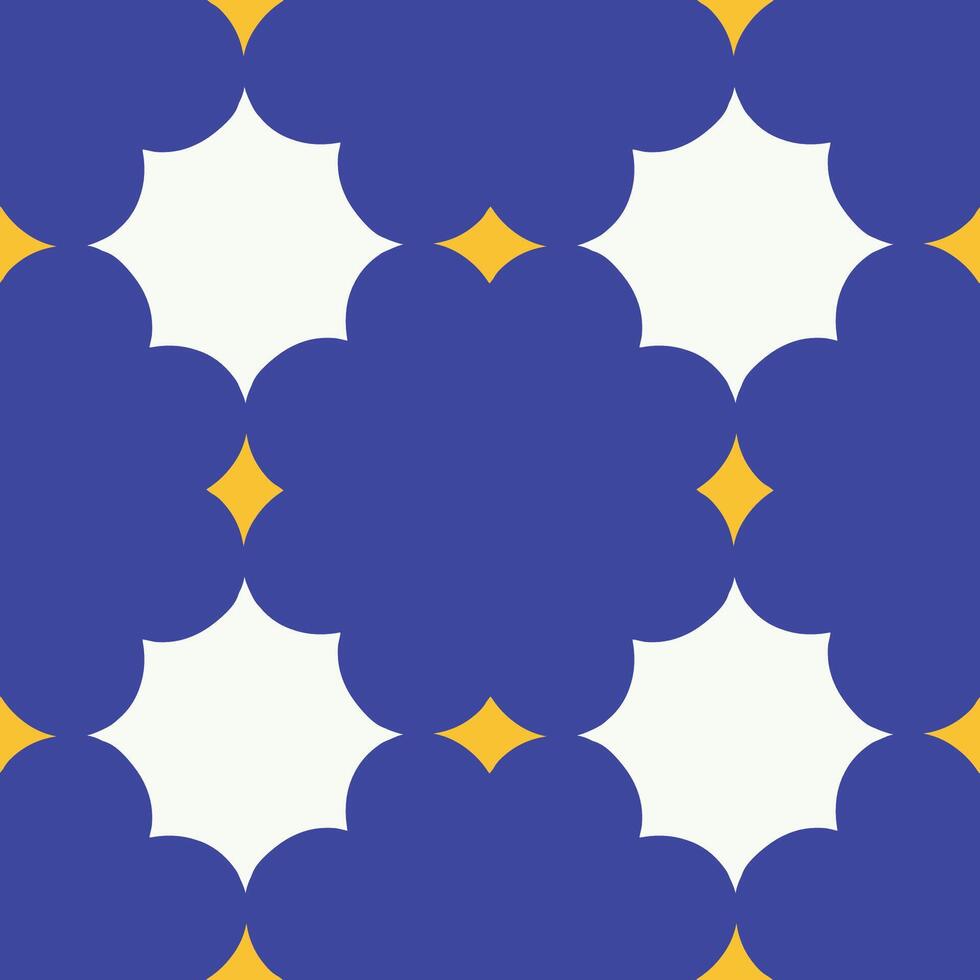 Beautiful seamless pattern with geometric shapes in retro style. Vector texture in classic ceramic tile style. Modern geometry background in vintage style.