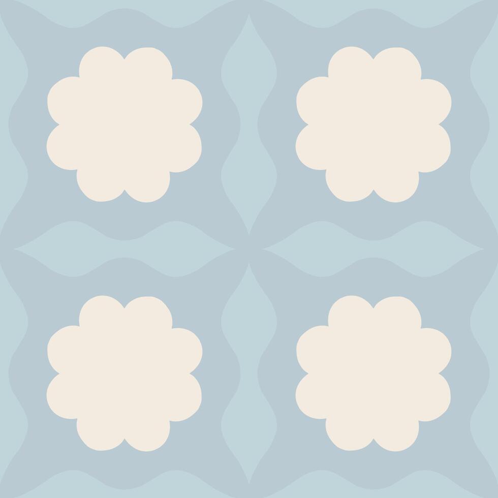 Abstract seamless pattern with square repetitive tile in retro style. Beautiful vector geometrical texture with simple shapes. Modern background in vintage style