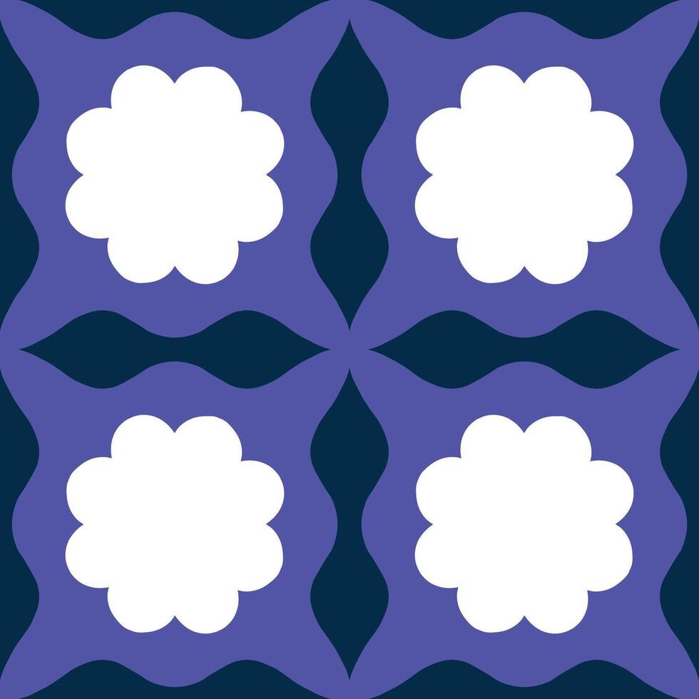 Abstract seamless pattern with square repetitive tile in retro style. Beautiful vector geometrical texture with simple shapes. Modern background in vintage style