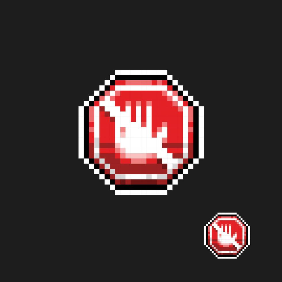 red prohibited sign in pixel art style vector