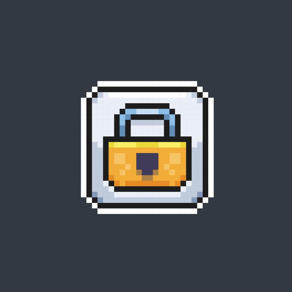 padlock sign in pixel art style vector