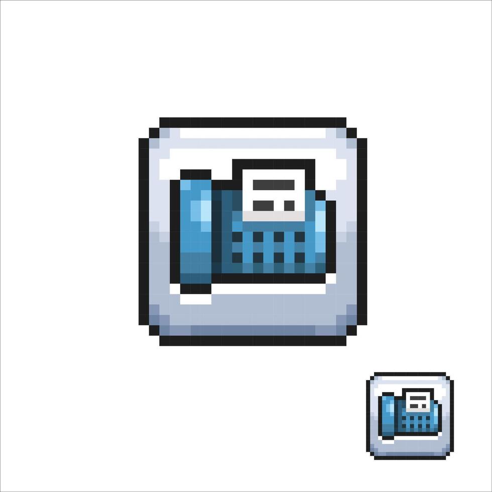 fax icon sign in pixel art style vector