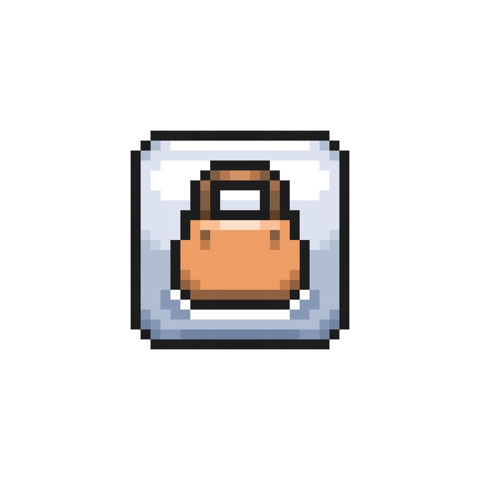 paper bag sign in pixel art style vector