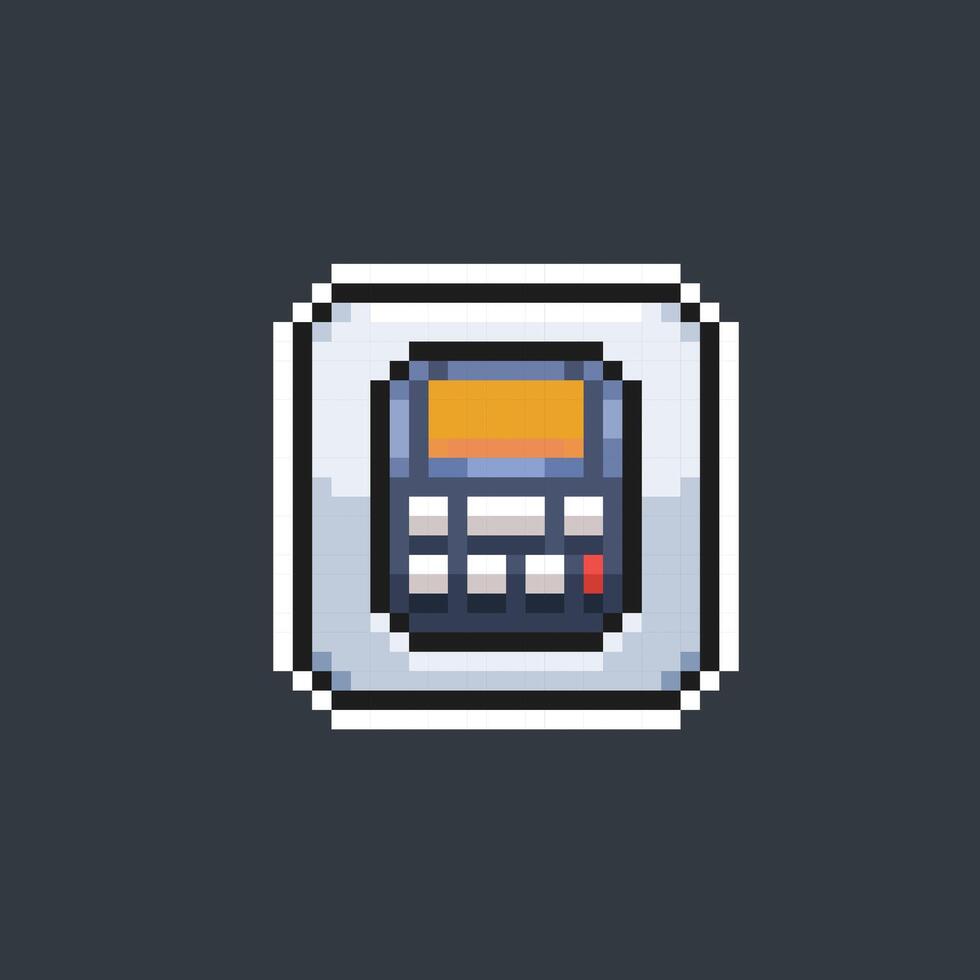 calculator sign in pixel art style vector