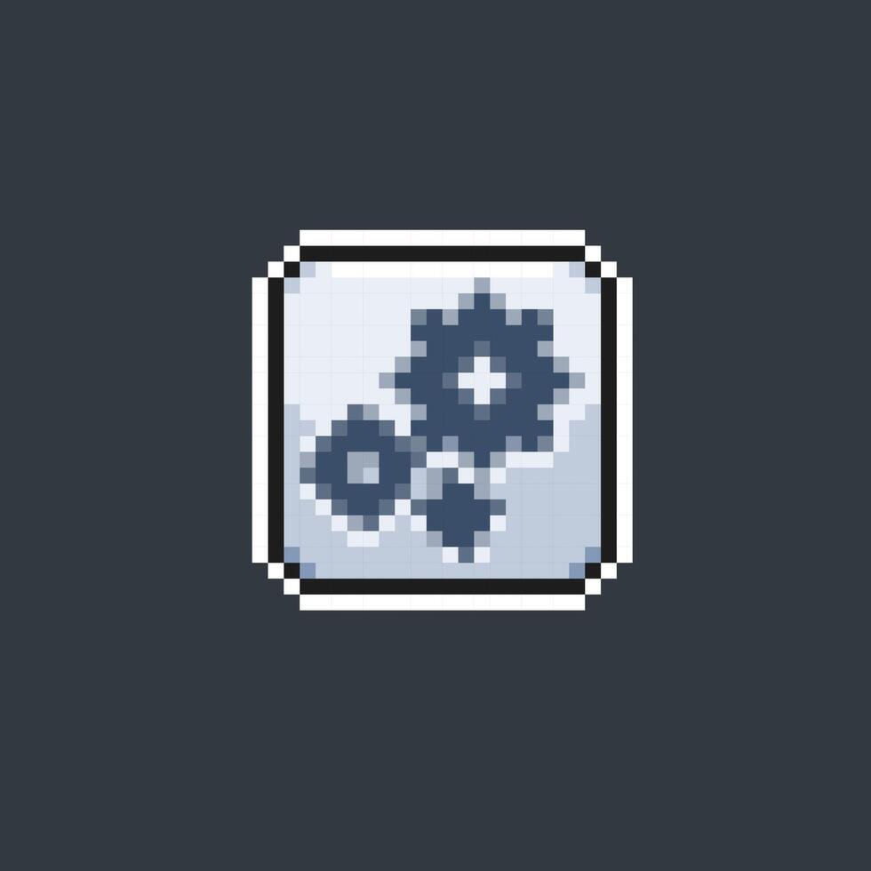 gear sign in pixel art style vector