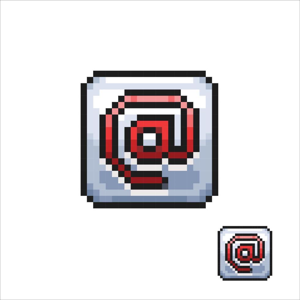 at icon sign in pixel art style vector