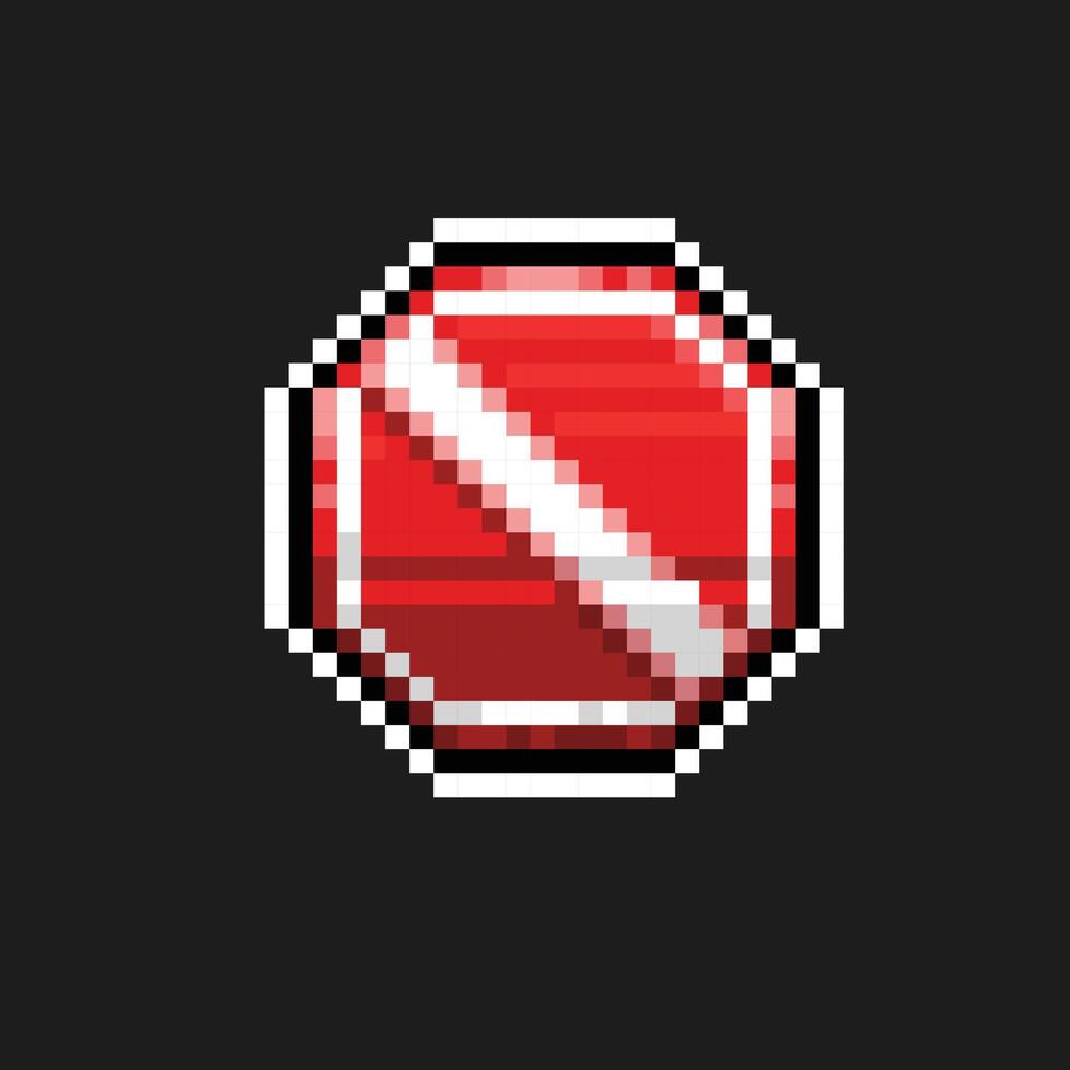prohibited sign in pixel art style vector