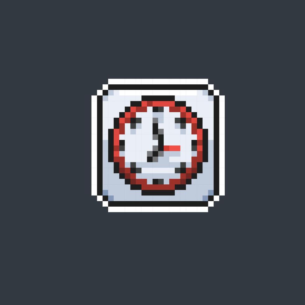 clock sign in pixel art style vector