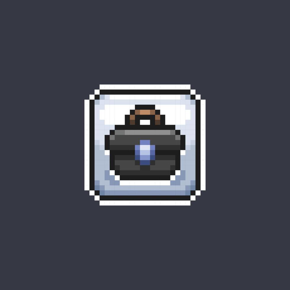 office bag sign in pixel art style vector