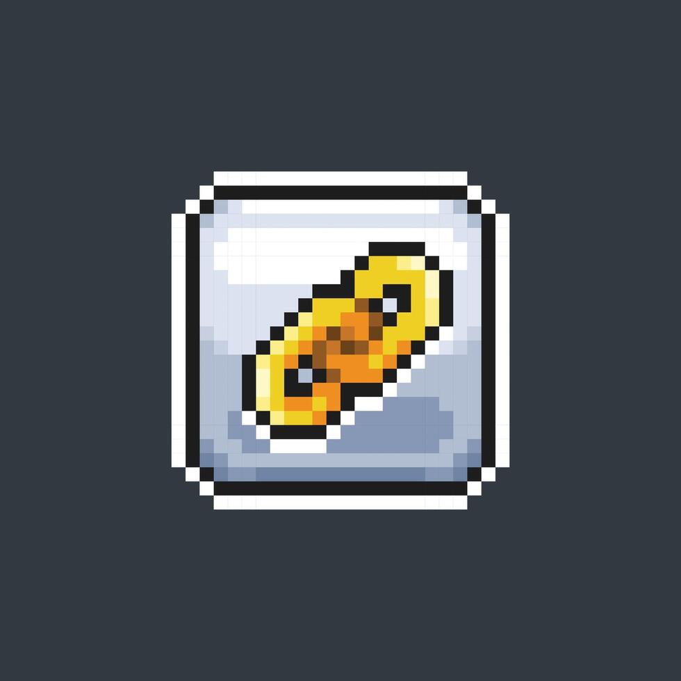 golden chain sign in pixel art style vector