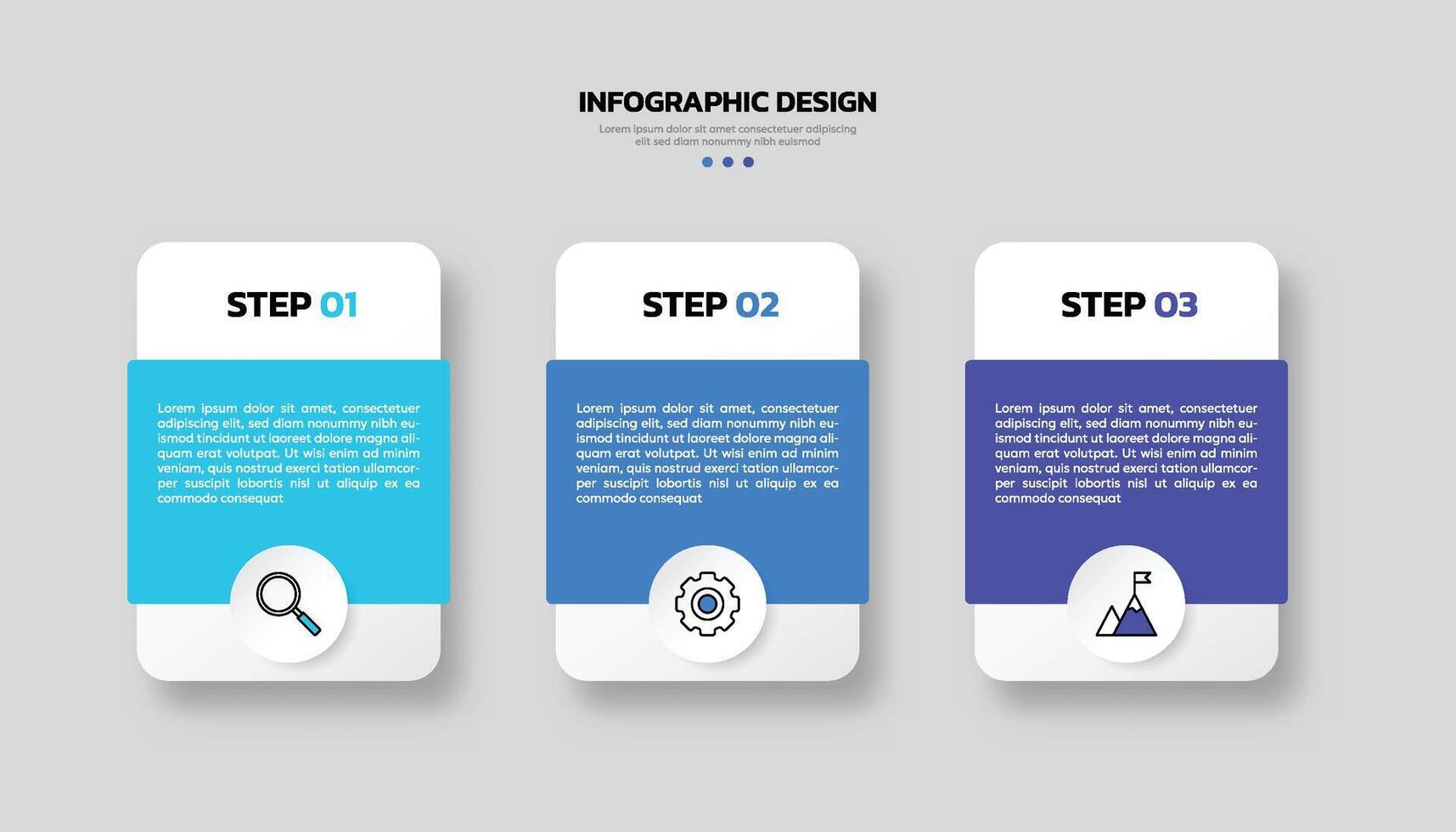 Modern infographic design template with 3 options or steps vector