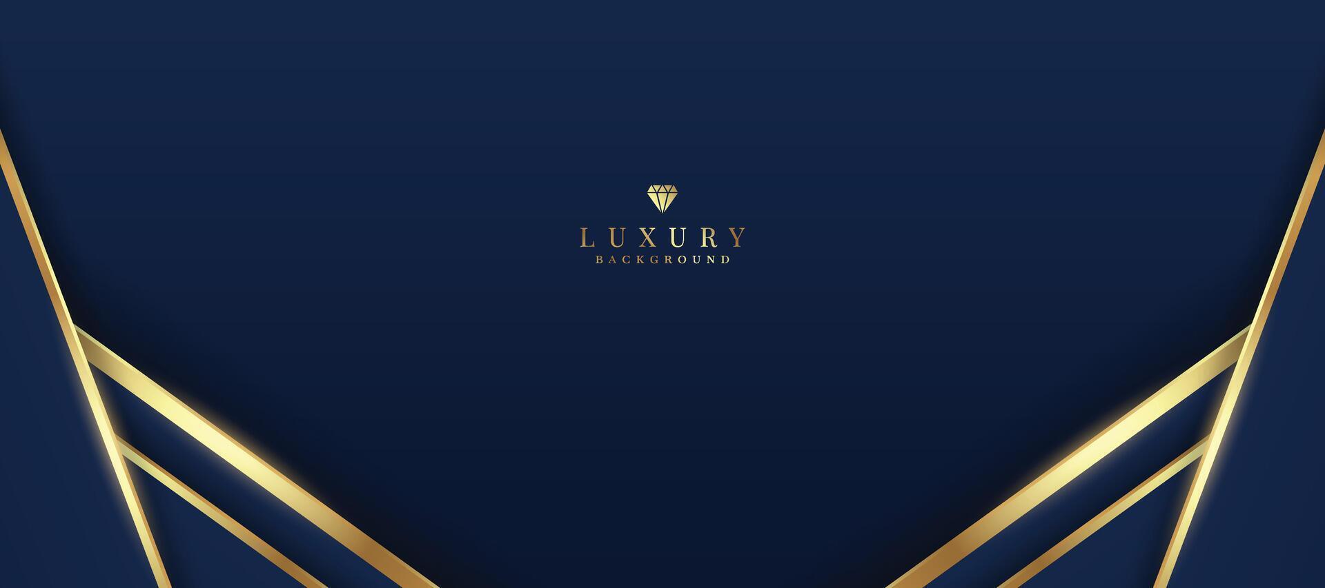 Elegant dark blue background with gold and glitter elements. modern luxury abstract background vector