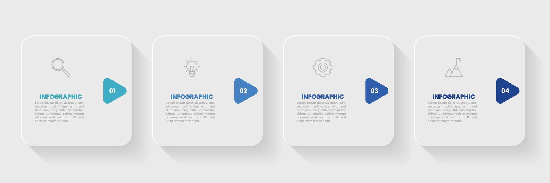 infografía etiqueta diseño modelo con íconos y 4 4 opciones o pasos. vector